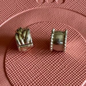 2 Pandora Sterling Silver Clip Charms